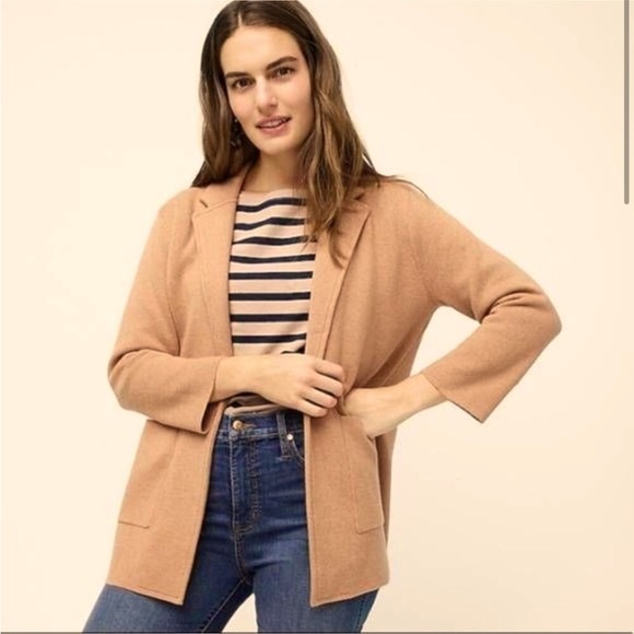 J Crew Jacket XS Womens Sophie Open Front Sweater Blazer In Brown - Picture 1 of 5